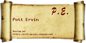 Pott Ervin névjegykártya